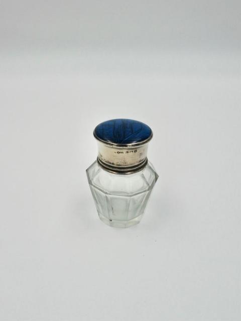 Flacon de parfum Art d&eacute;co en cristal taill&eacute; avec col en argent sterling
