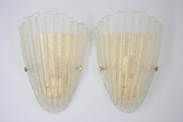 Hollywood Regency duo Murano muurlampen