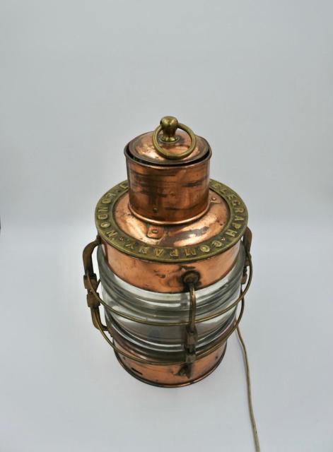 Antieke Koperen Scheepslamp &ndash; Telegraph Co. London