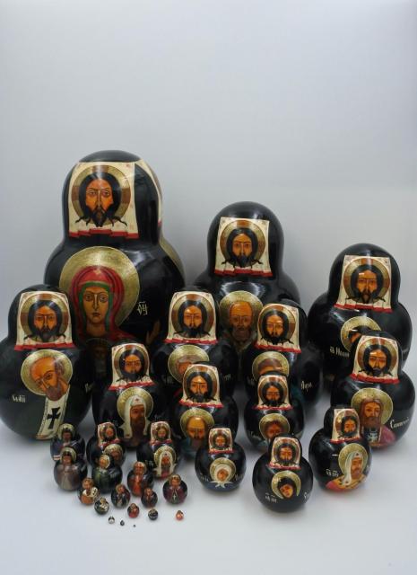 Monumentale Matroesjka (30-delig) &ndash; &bdquo;Moderne Orthodoxe Icoon&ldquo;