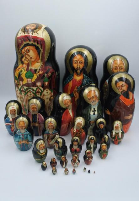 Monumentale Matroesjka (30-delig) &ndash; &bdquo;Moderne Orthodoxe Icoon&ldquo;