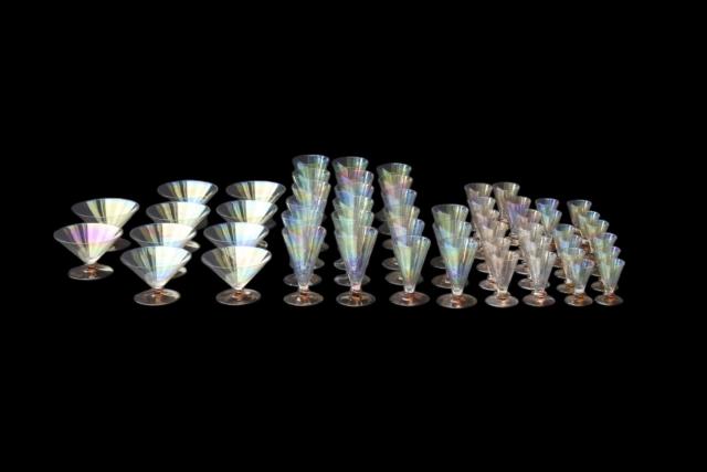 Zeldzame Art Deco glazen set - 55 stuks