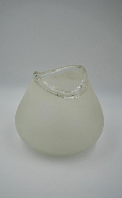Biomorphic Murano glass vase with a grainy texture